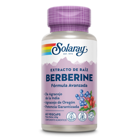 Berberine - 60 VegCaps. Sin Gluten. Apto Para Veganos.
