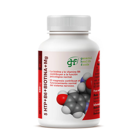 5HTP+B6+BIOTINA+Mg 60 cápsulas de 650 mg GHF