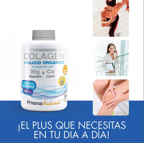 Colágeno y Silicio Orgánico con Magnesio y Calcio PrismaNaturalñ