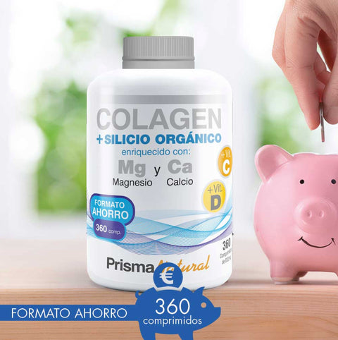 Colágeno y Silicio Orgánico con Magnesio y Calcio PrismaNaturalñ