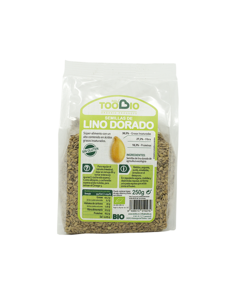 Golden flax seeds 250g organic Toobio