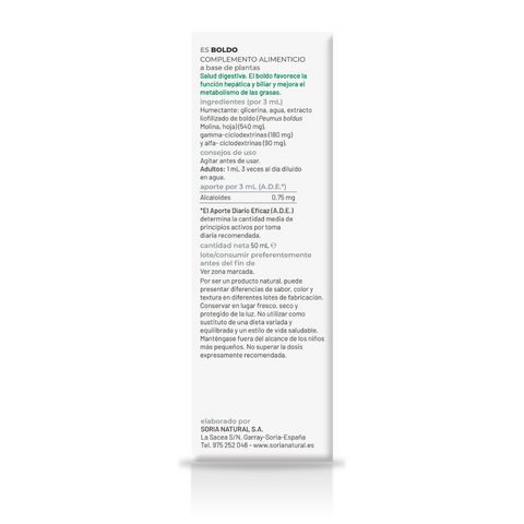 Extracto de Boldo 50ml Soria Natural