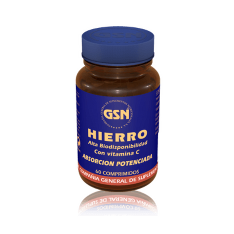 Hierro Bisglicinato con levadura de cerveza y vitamina C 60 comprimidos de 540 mg GSN