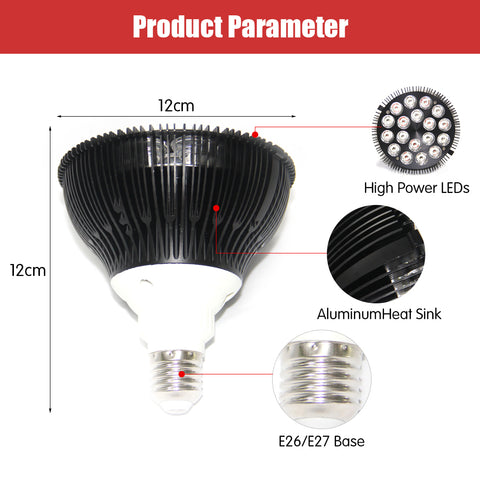 Bombilla LED + Infrarroja de 6 Frecuencias (660nm-850nm) con Soporte