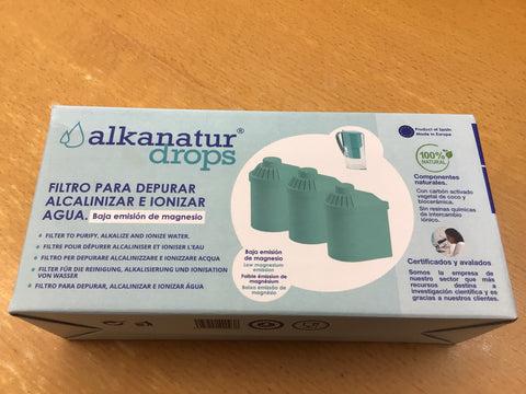 Filtro para depurar alcalinizar e ionizar agua Alkanatur drops