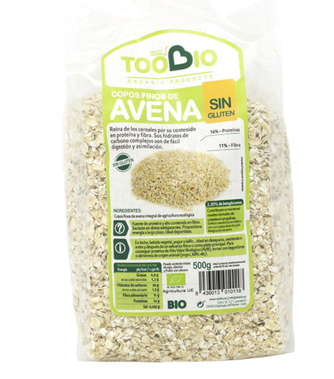 Copos finos de avena 1kilo sin gluten-Toobio