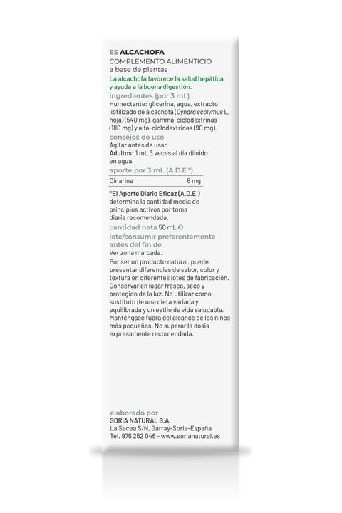 Extracto de Alcachofa 50 ml Soria Natural