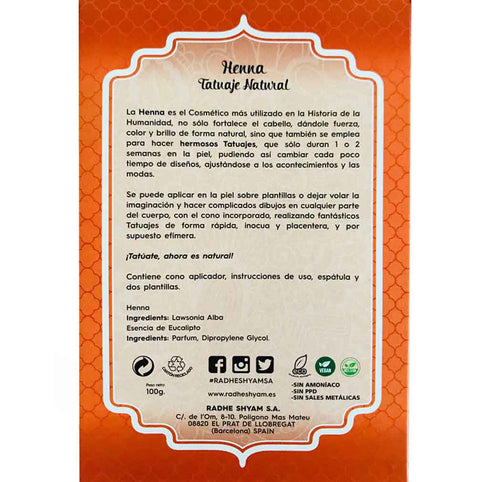 Henna Tatuaje Natural Radhe Shyam