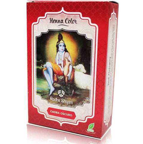 Henna Color Caoba Oscuro Tinte Orgánico Radhe Shyam