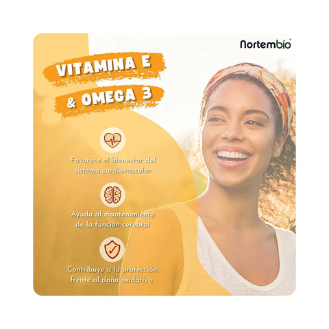 Omega-3 y Vitamina E con Algas 110 cápsulas 200mg NortemBio
