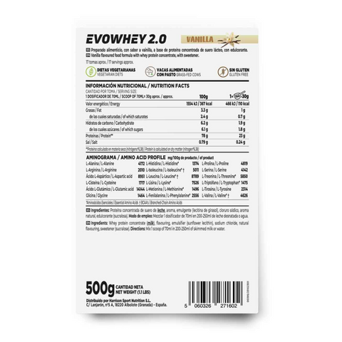 Evowhey Proteína Whey Vainilla HSN 500 g – RemediosNaturales.es