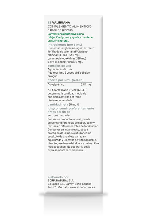 Extracto Valeriana Soria Natural 50 ml.