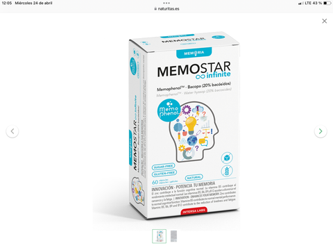 Memostar infinite 60 cápsulas Intersa
