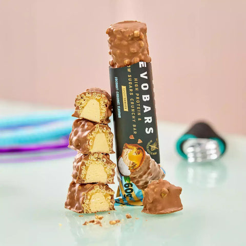Evobars - Barrita proteica sabor Coco y Caramelo HSN 60g